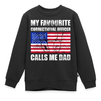 Gardien de prison Prison Police Cadeau - Sweat Premium enfant bio - noir - Devant - AI Model Kid Female (0cm)