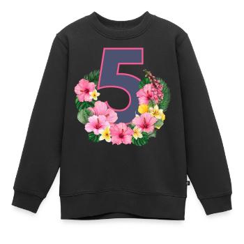 Sommer geburtstag mädchen 5 - Kinder Premium Organic Sweatshirt - Schwarz - Vorne - AI Model Kid Female (0cm)