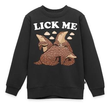 Lèche-moi Pangolin - Sweat Premium enfant bio - noir - Devant - AI Model Kid Female (0cm)