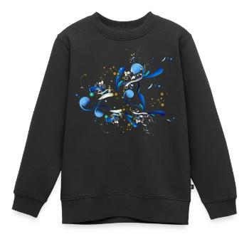 Blumen Ranken Abstrakt Ornament - Kinder Premium Organic Sweatshirt - Schwarz - Vorne - AI Model Kid Female (0cm)