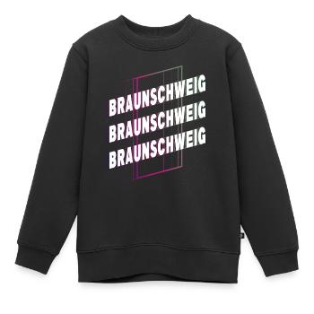 Braunschweig Allemagne City Font Skyline - Sweat Premium enfant bio - noir - Devant - AI Model Kid Female (0cm)