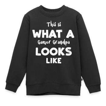 This Is What A Gamer Grandpa Loo... - Kinder Premium Organic Sweatshirt - Schwarz - Vorne - AI Model Kid Female (0cm)