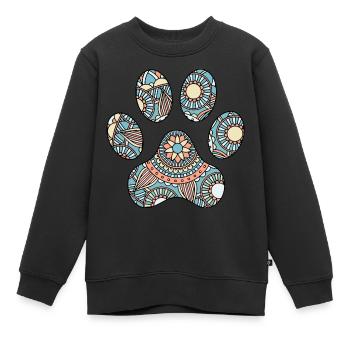 Patte de chien - Sweat Premium enfant bio - noir - Devant - AI Model Kid Female (0cm)