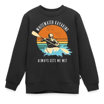 Le kayak en eau vive me mouille toujours - Sweat Premium enfant bio - noir - Devant - AI Model Kid Female (0cm)