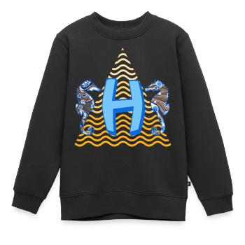 Hippocampe e 262 h - Sweat Premium enfant bio - noir - Devant - AI Model Kid Female (0cm)