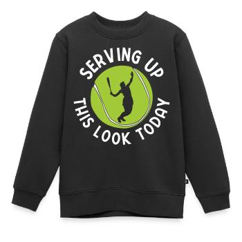 Tennisplatz Spruch Für Tennis - Kinder Premium Organic Sweatshirt - Schwarz - Vorne - AI Model Kid Female (0cm)