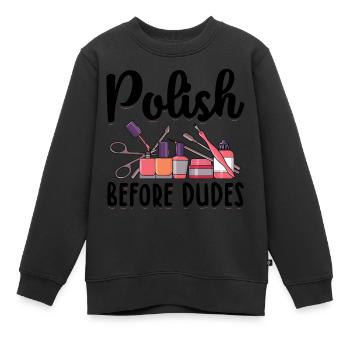 Vernis à ongles - Sweat Premium enfant bio - noir - Devant - AI Model Kid Female (0cm)
