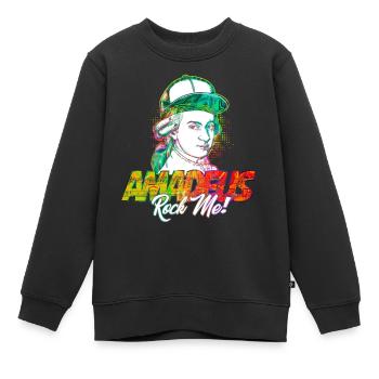 Amadeus Rock Me | Wolfgang Amadeus Mozart Classique - Sweat Premium enfant bio - noir - Devant - AI Model Kid Female (0cm)