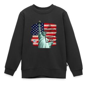 Statue de la Liberté, États-Unis - Sweat Premium enfant bio - noir - Devant - AI Model Kid Female (0cm)
