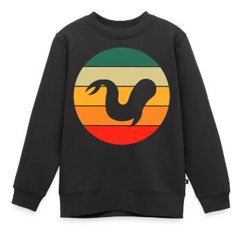 Béluga rétro - Sweat Premium enfant bio - noir - Devant - AI Model Kid Female (0cm)
