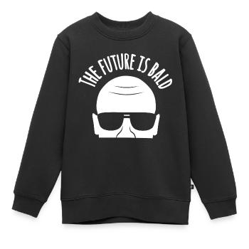 Die Zukunft ist kahl: Lustiges kahles Haar Zitat - Kinder Premium Organic Sweatshirt - Schwarz - Vorne - AI Model Kid Female (0cm)