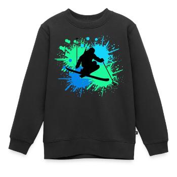 Splash de ski - Sweat Premium enfant bio - noir - Devant - AI Model Kid Female (0cm)