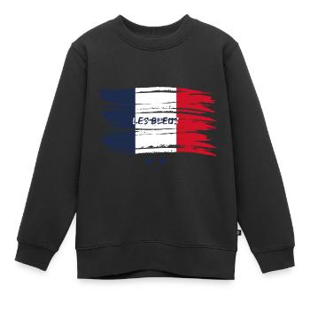 Équipe de France de football - Sweat Premium enfant bio - noir - Devant - AI Model Kid Female (0cm)