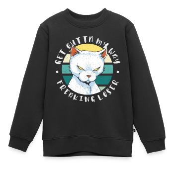 Sors de mon chemin, perdant fou, chat - Sweat Premium enfant bio - noir - Devant - AI Model Kid Female (0cm)
