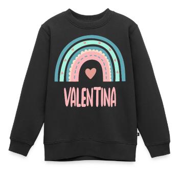 Valentina Name Regenbogen Baby - Kinder Premium Organic Sweatshirt - Schwarz - Vorne - AI Model Kid Female (0cm)