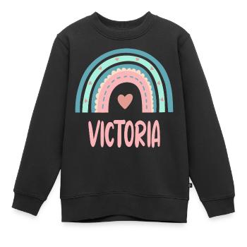 Victoria Nom Rainbow Baby - Sweat Premium enfant bio - noir - Devant - AI Model Kid Female (0cm)