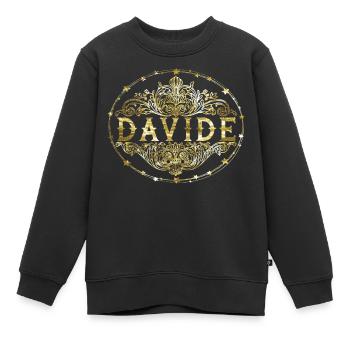 David - Kinder Premium Organic Sweatshirt - Schwarz - Vorne - AI Model Kid Female (0cm)