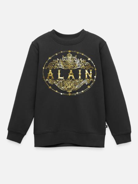 Alain - Sweat Premium enfant bio - noir