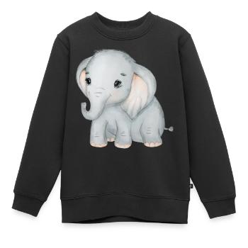 Elefanten Familie Mama Baby T-Shirt - Kinder Premium Organic Sweatshirt - Schwarz - Vorne - AI Model Kid Female (0cm)