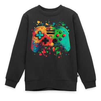 Bunte Konsole - Kinder Premium Organic Sweatshirt - Schwarz - Vorne - AI Model Kid Female (0cm)