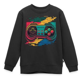 Retro Konsole - Kinder Premium Organic Sweatshirt - Schwarz - Vorne - AI Model Kid Female (0cm)