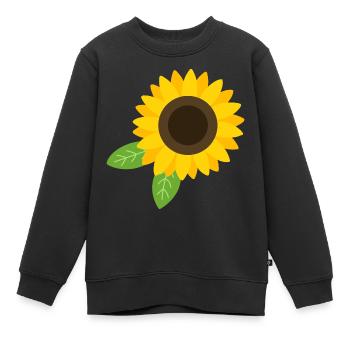 Sonnenblume - Kinder Premium Organic Sweatshirt - Schwarz - Vorne - AI Model Kid Female (0cm)
