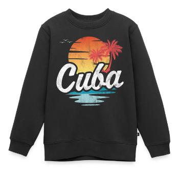 Kuba - Kinder Premium Organic Sweatshirt - Schwarz - Vorne - AI Model Kid Female (0cm)