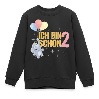 2 Jahre alt süß Elefant Luftballons Geburtstag - Kinder Premium Organic Sweatshirt - Schwarz - Vorne - AI Model Kid Female (0cm)