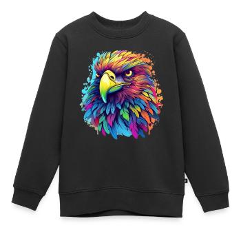 Aigle de profil - Sweat Premium enfant bio - noir - Devant - AI Model Kid Female (0cm)
