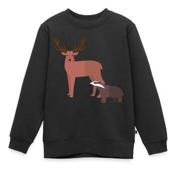 Waldtiere - Kinder Premium Organic Sweatshirt - Schwarz - Vorne - AI Model Kid Female (0cm)