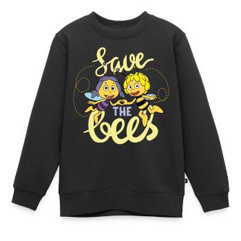 Maya The Bee And Wanda Save The Bees - Kids Premium Organic Sweatshirt - black - Front - AI Model Kid Female (0cm)