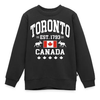 Toronto - Kinder Premium Organic Sweatshirt - Schwarz - Vorne - AI Model Kid Female (0cm)