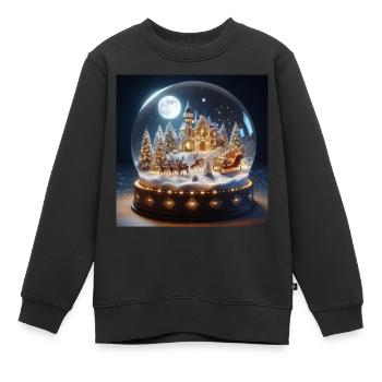Arbre de Noël de Noël Messe de minuit Père Noël cadeaux - Sweat Premium enfant bio - noir - Devant - AI Model Kid Female (0cm)