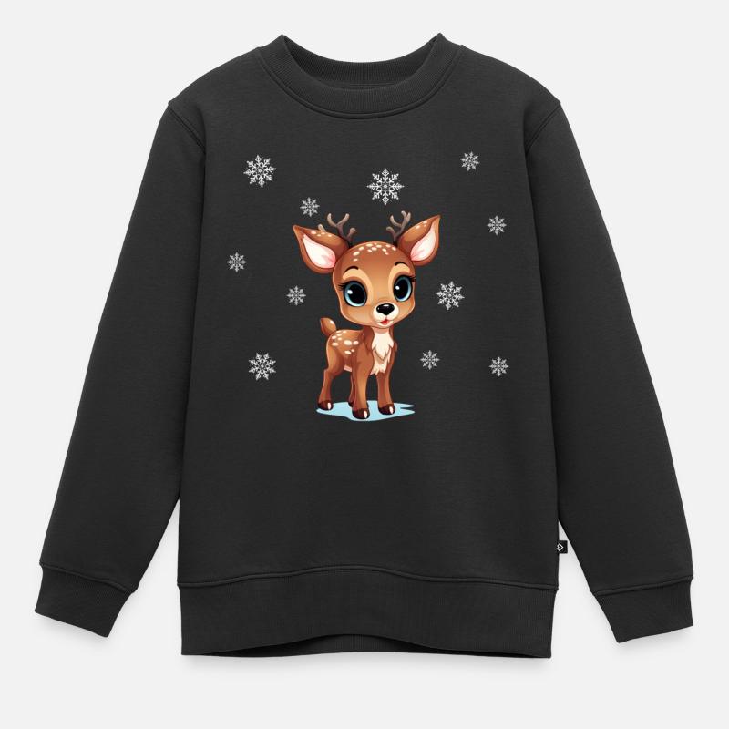 Rennes mignons - Sweat Premium enfant bio - noir