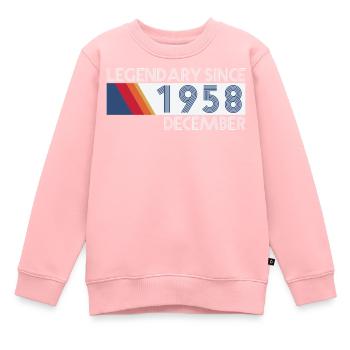 Retro SiFi Legendary since December 1958 - Geburts - Kinder Premium Organic Sweatshirt - Rosa - Vorne - AI Model Kid Female (0cm)