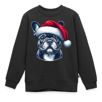 Frenchie présente - Sweat Premium enfant bio - noir - Devant - AI Model Kid Female (0cm)