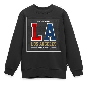 Los Angeles - Kinder Premium Organic Sweatshirt - Schwarz - Vorne - AI Model Kid Female (0cm)