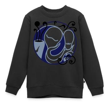 Im Kaffeesatz lesen. Magischer Augenblick & Genuss - Kinder Premium Organic Sweatshirt - Schwarz - Vorne - AI Model Kid Female (0cm)