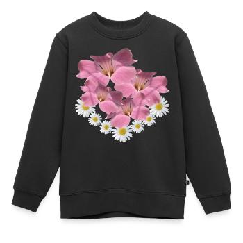 Margerite Blume pink Blumenranke Gänseblümchen - Kinder Premium Organic Sweatshirt - Schwarz - Vorne - AI Model Kid Female (0cm)