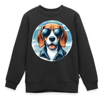 Beagle Das Modell - Kinder Premium Organic Sweatshirt - Schwarz - Vorne - AI Model Kid Female (0cm)