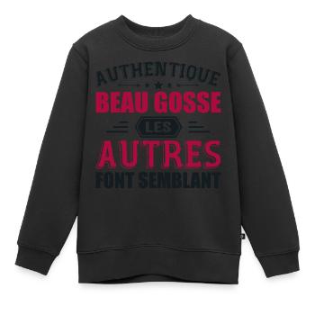 Authentisches gutaussehendes Kind - Kinder Premium Organic Sweatshirt - Schwarz - Vorne - AI Model Kid Female (0cm)