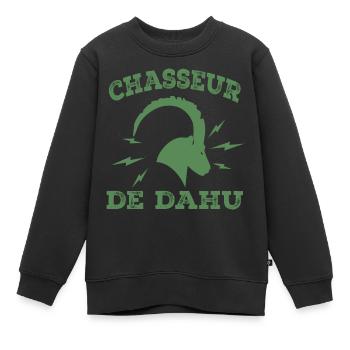 Dahu Hunter - Kids Premium Organic Sweatshirt - black - Front - AI Model Kid Female (0cm)