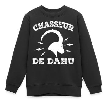 Dahu Hunter - Kids Premium Organic Sweatshirt - black - Front - AI Model Kid Female (0cm)