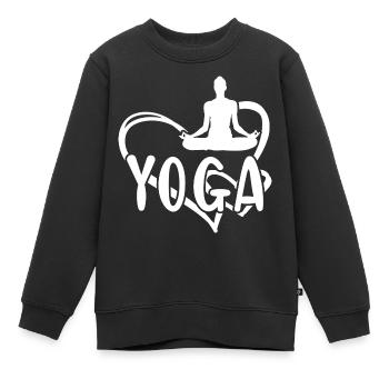 Yogi Heart Yoga - Kids Premium Organic Sweatshirt - black - Front - AI Model Kid Female (0cm)