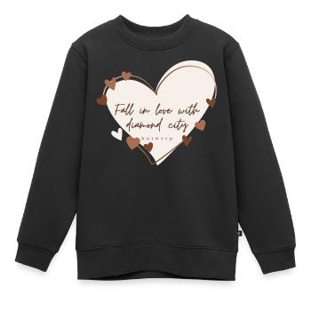 J’aime avec cœur Anvers - Sweat Premium enfant bio - noir - Devant - AI Model Kid Female (0cm)