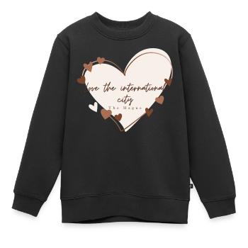 I Love With Heart Den Haag - Kinder Premium Organic Sweatshirt - Schwarz - Vorne - AI Model Kid Female (0cm)