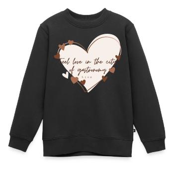J’aime avec cœur Lyon - Sweat Premium enfant bio - noir - Devant - AI Model Kid Female (0cm)