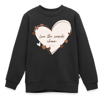 Aimez le charme du bord de mer - Sweat Premium enfant bio - noir - Devant - AI Model Kid Female (0cm)