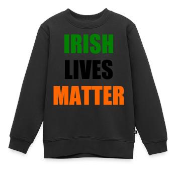 Irish lives matter - Kinder Premium Organic Sweatshirt - Schwarz - Vorne - AI Model Kid Female (0cm)