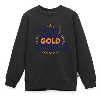 Une journée avec une chance d’or - Sweat Premium enfant bio - noir - Devant - AI Model Kid Female (0cm)